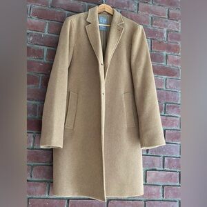 Gap Camel Wool Blend Overcoat MTall Minimalist Long Coat Mens